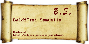 Balázsi Samuella névjegykártya